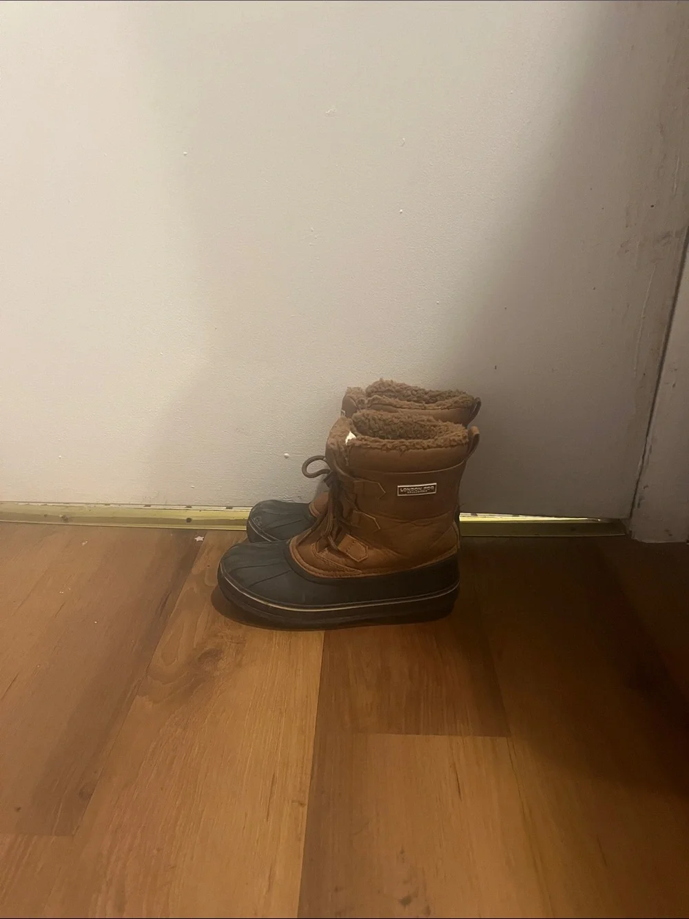 Brown Waterproof Winter Duck Boots with Faux Fur